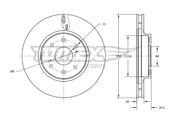 Brzdový kotúč TOMEX Brakes